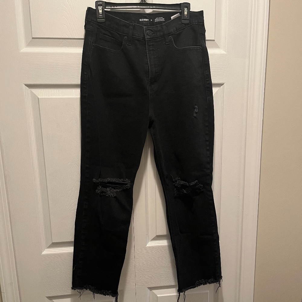 Old Navy Extra High Rise Sky-Hi Straight Jeans